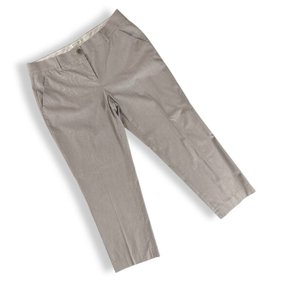 ETRO Italy Pinstripe Flat front Lightweight Cropped Pants Wm Sz 48/ US‎ 16 - Picture 2 of 11